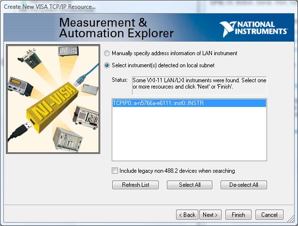 LXI Instrument list LXI Instrument list